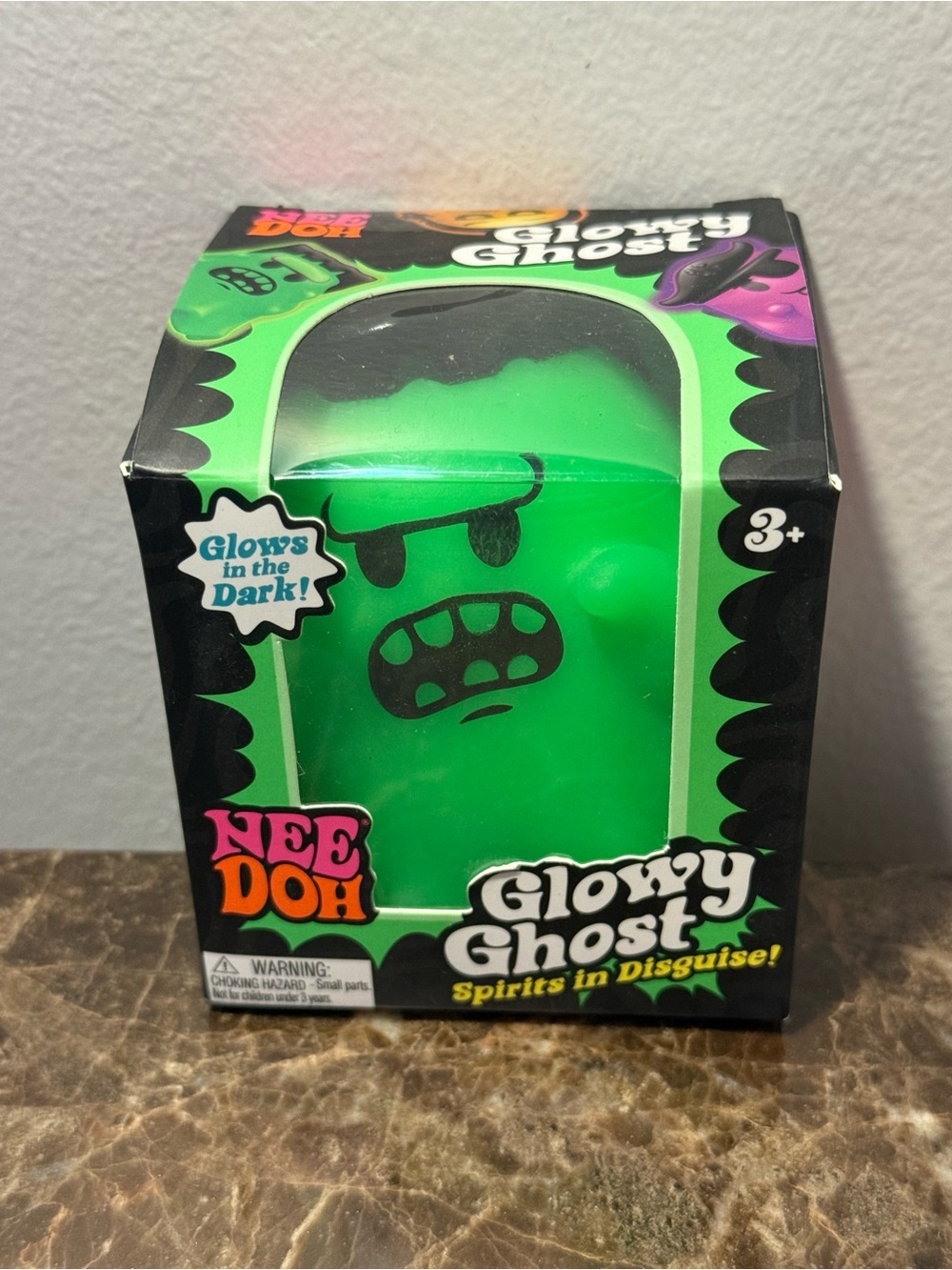 NeeDoh Glowy Ghost Glow-in-the-Dark Green Stress Toy